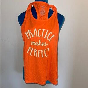 Orange Tank Top with Motivational Print danskin